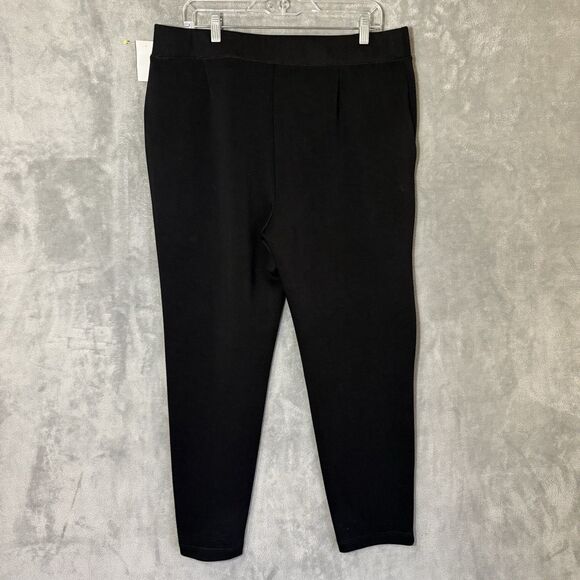 NWT Chicos Zenergy 2 Size L Pants Black Pull On Soft Scuba Taper Comfort 2R - Picture 3 of 9